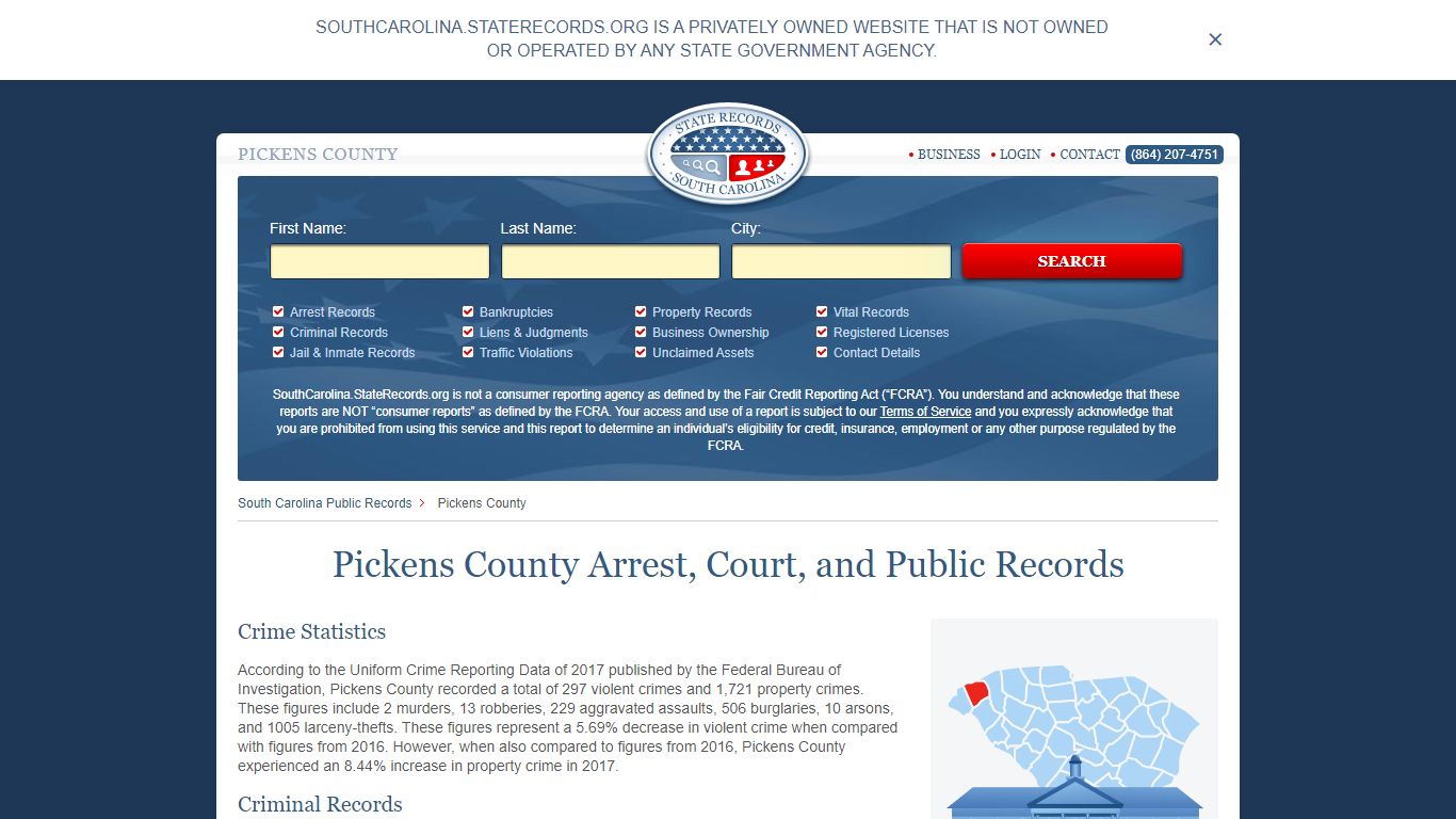 Pickens County Arrest, Court, and Public Records