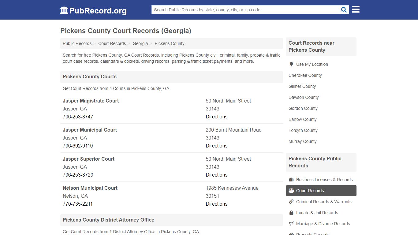 Free Pickens County Court Records (Georgia Court Records)
