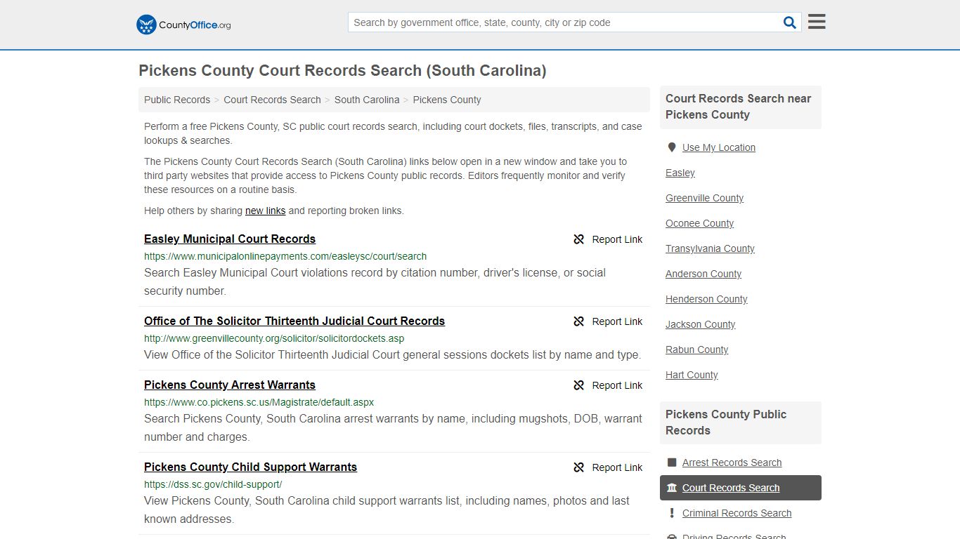 Court Records Search - Pickens County, SC (Adoptions ...